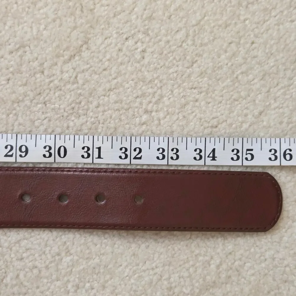 NWOT Michael Kors Women's Small Genuine Leather Belt Brown Silver-Tone